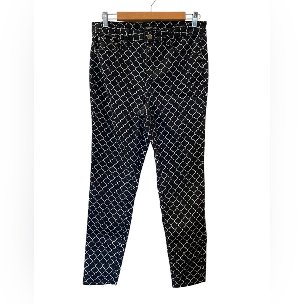 Needle & Cloth Women’s Black & White Diamond Pattern Pants Size: 10